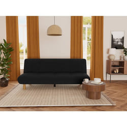 Soan - Banquette 2 places convertible clic-clac en velours texturé