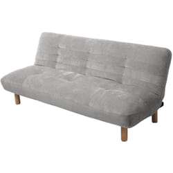 Soan - banquette 2 places convertible clic-clac en velours texturé - gris clair