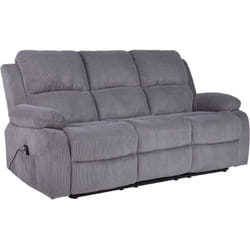 Bestmobilier - Armand - canapé 3 places relax électrique en velours côtelé - gris