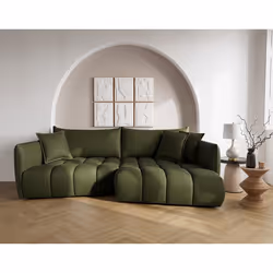 Cassiopee - canapé d'angle droit 4 places en tissu texturé