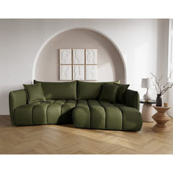 Cassiopee - canapé d'angle droit 4 places en tissu texturé