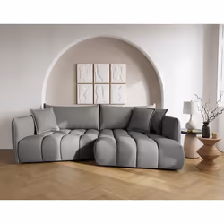 Cassiopee - canapé d'angle droit 4 places en tissu texturé