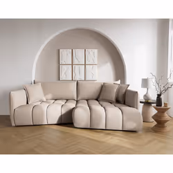 Cassiopee - canapé d'angle droit 4 places en tissu texturé