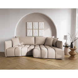 Cassiopee - canapé d'angle droit 4 places en tissu texturé
