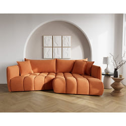 Cassiopee - canapé d'angle droit 4 places en tissu texturé