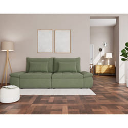 Elvona - Canapé droit 3 places convertible avec coffre en tissu texturé