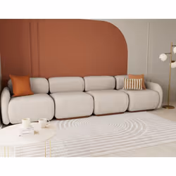 Penelope - canapé droit modulable 4 places en velours texturé