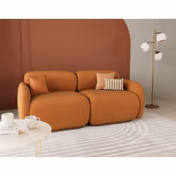 Penelope - canapé droit modulable 2 places en velours texturé