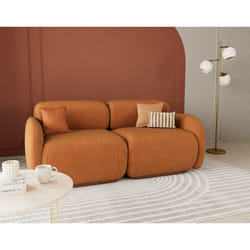 Penelope - canapé droit modulable 2 places en velours texturé