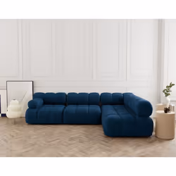 Ruby - canapé modulable d'angle droit 5 places en velours texturé
