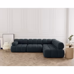 Ruby - canapé modulable d'angle droit 5 places en velours texturé
