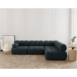 Ruby - canapé modulable d'angle droit 5 places en velours texturé