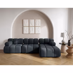 Ruby - canapé modulable d'angle droit 4 places en velours texturé