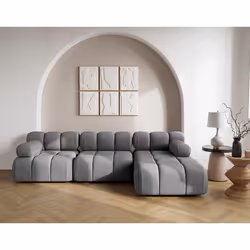 Ruby - canapé modulable d'angle droit 4 places en velours texturé