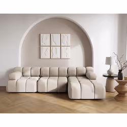 Ruby - canapé modulable d'angle droit 4 places en velours texturé