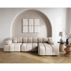 Ruby - canapé modulable d'angle droit 4 places en velours texturé