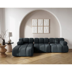 Ruby - canapé modulable d'angle gauche 4 places en velours texturé