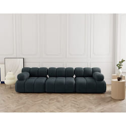 Ruby - canapé droit modulable 3 places en velours texturé