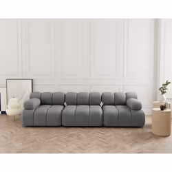 Ruby - canapé droit modulable 3 places en velours texturé