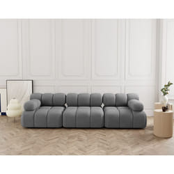 Ruby - canapé droit modulable 3 places en velours texturé