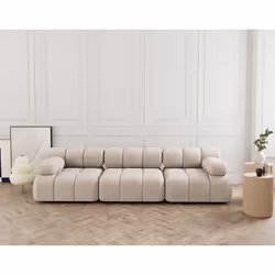 Ruby - canapé droit modulable 3 places en velours texturé