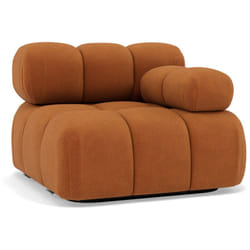 Lisa Design - Ruby - module d'assise droit en velours texturé - terracotta