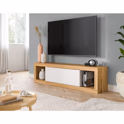 Ethan – meuble tv – 1 porte – bois et blanc - 150 cm