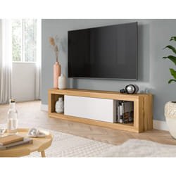 Ethan – meuble tv – 1 porte – bois et blanc - 150 cm