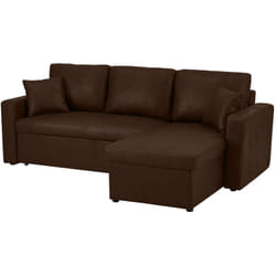 Bestmobilier - Cyrus - canapé d'angle réversible 4 places - convertible avec coffre - en simili