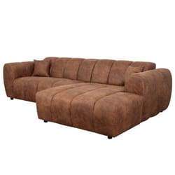 Curtis - canapé dangle droit 4 places en simili - Cognac