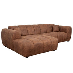 Curtis - canapé dangle gauche 4 places en simili - Cognac