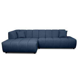 Curtis - canapé d'angle gauche 4 places sans accoudoir en tissu texturé