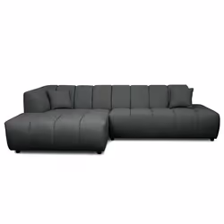 Curtis - canapé d'angle gauche 4 places sans accoudoir en tissu texturé