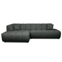 Curtis - canapé d'angle gauche 4 places sans accoudoir en tissu texturé