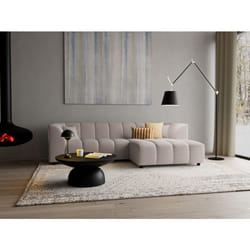 Curtis - canapé d'angle droit 4 places avec accoudoir en tissu texturé