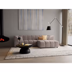 Curtis - canapé d'angle droit 4 places avec accoudoir en tissu texturé