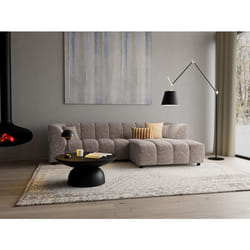 Curtis - canapé d'angle droit 4 places avec accoudoir en tissu texturé