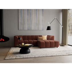 Curtis - canapé d'angle droit 4 places avec accoudoir en tissu texturé