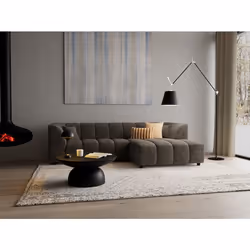 Curtis - canapé d'angle droit 4 places avec accoudoir en tissu texturé