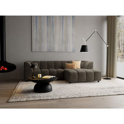 Curtis - canapé d'angle droit 4 places avec accoudoir en tissu texturé