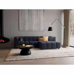 Curtis - canapé d'angle droit 4 places avec accoudoir en tissu texturé