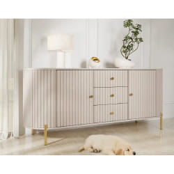 Jaime - buffet bas 178 cm - 3 tiroirs, 2 portes et 2 étagères