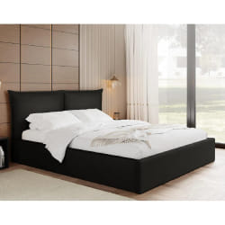 John - lit coffre - 160x200 cm - en velours - sommier inclus
