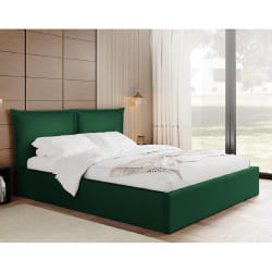 John - lit coffre - 160x200 cm - en velours - sommier inclus
