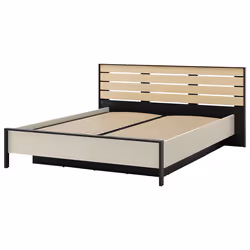 Kimi - Lit Coffre - 160x200 Cm - Sommier Et Port Usb Inclus - Beige / Noir - Vue supplémentaire 2