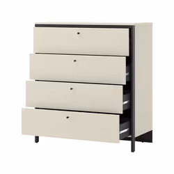 Kimi - Commode 4 Tiroirs - Led Inclus - Beige - Vue supplémentaire 2