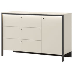 Kimi - Commode 3 Tiroirs Et 1 Porte - Led Inclus - Beige