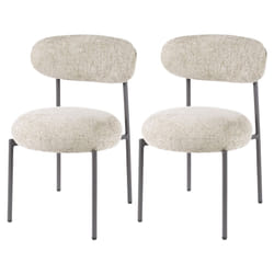 Adelia - Lot De 2 Chaises - Pieds En Métal - En Tissu Texturé - Sable