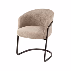 Teo - Lot De 2 Chaises - Pieds En Métal - En Tissu Texturé - Sable - Vue supplémentaire 2