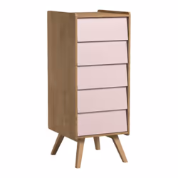 Chiffonnier Vox Vintage - Bois Rose Marque: Vox Fabrication européenne Matériaux : Panneau aggloméré stratifié et pied en boi ...
